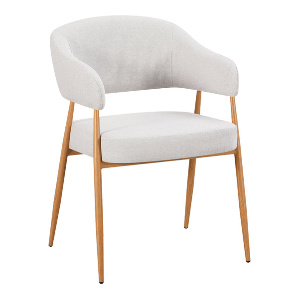 Scaun cu brate Filonda, Stofa, picioare metalice cu finisaj natural, 47x58x79 cm