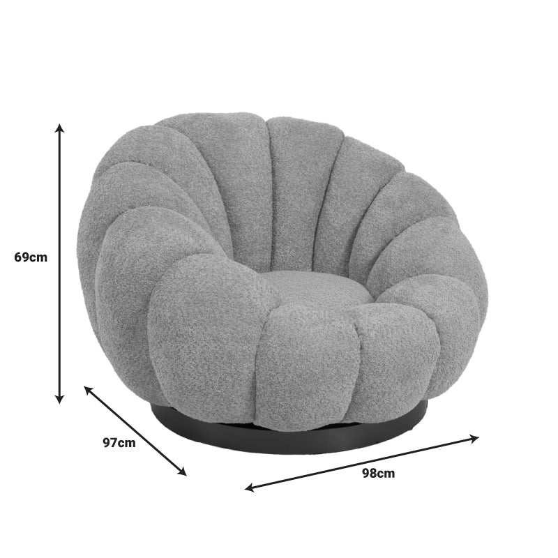 Scaun cu brate pivotant Nester, Diverse culori, 98x97x69 cm - Alb