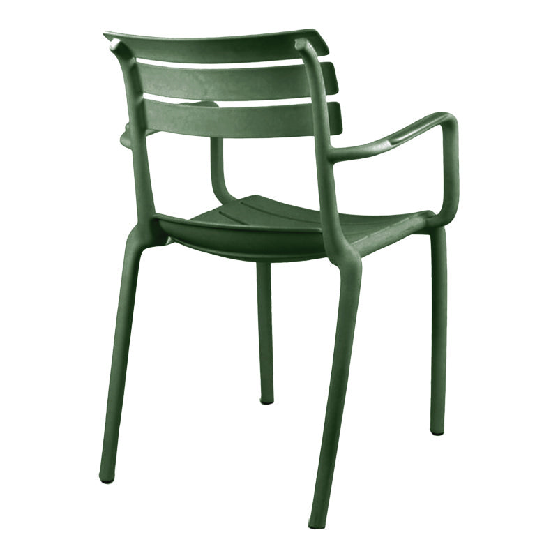 Scaun cu brațe stivuibil Almea, Polipropilenă, Antracit, 58x56x82 cm - Verde