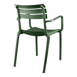 Scaun cu brațe stivuibil Almea, Polipropilenă, Antracit, 58x56x82 cm - Verde