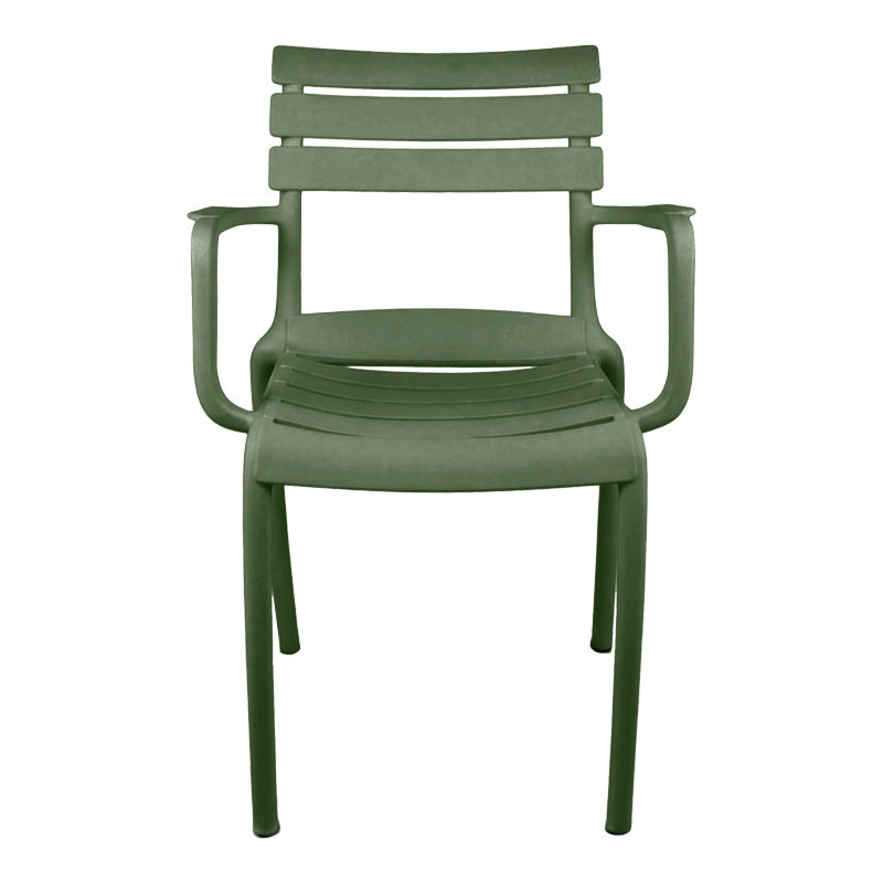 Scaun cu brațe stivuibil Almea, Polipropilenă, Antracit, 58x56x82 cm - Verde