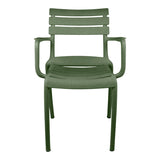 Scaun cu brațe stivuibil Almea, Polipropilenă, Antracit, 58x56x82 cm - Verde