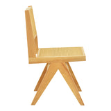 Scaun cu design natural Winslow, Lemn Rubberwood-Ratan, 46x58x80 cm