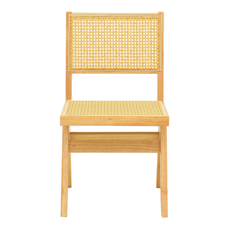 Scaun cu design natural Winslow, Lemn Rubberwood-Ratan, 46x58x80 cm