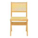 Scaun cu design natural Winslow, Lemn Rubberwood-Ratan, 46x58x80 cm