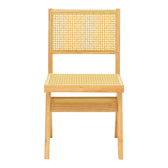 Scaun cu design natural Winslow, Lemn Rubberwood-Ratan, 46x58x80 cm, foto produs