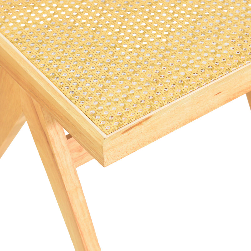Scaun cu design natural Winslow, Lemn Rubberwood-Ratan, 46x58x80 cm