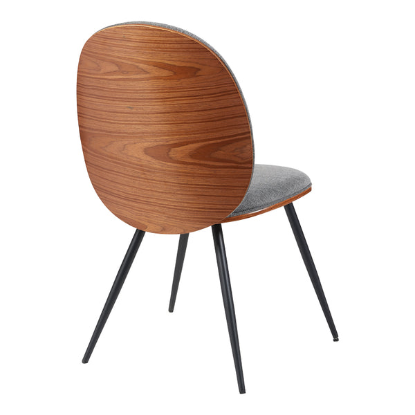 Scaun cu funcție ergonomică Nerezy, Lemn de Nuc și Țesătură, Gri, 57x48x88 cm
