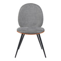 Scaun cu funcție ergonomică Nerezy, Lemn de Nuc și Țesătură, Gri, 57x48x88 cm, perspectiva suplimentara