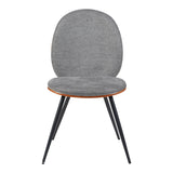 Scaun cu funcție ergonomică Nerezy, Lemn de Nuc și Țesătură, Gri, 57x48x88 cm