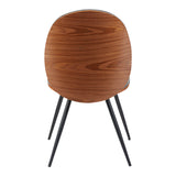 Scaun cu funcție ergonomică Nerezy, Lemn de Nuc și Țesătură, Gri, 57x48x88 cm