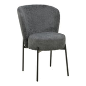 Scaun cu funcție Houlian, Stil Modern, Material textil antracit și metal negru, Dimensiuni 46x66x89cm.