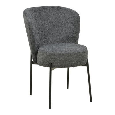 Scaun cu funcție Houlian, Stil Modern, Material textil antracit și metal negru, Dimensiuni 46x66x89cm.
