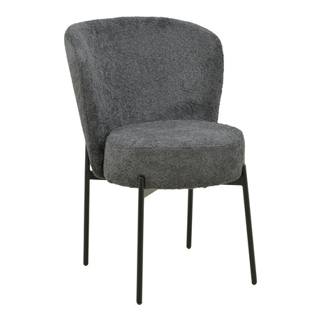 Scaun cu funcție Houlian, Stil Modern, Material textil antracit și metal, negru, 46x66x89 cm