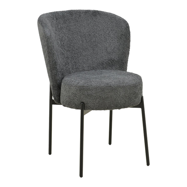 Scaun cu funcție Houlian, Stil Modern, Material textil antracit și metal, negru, 46x66x89 cm