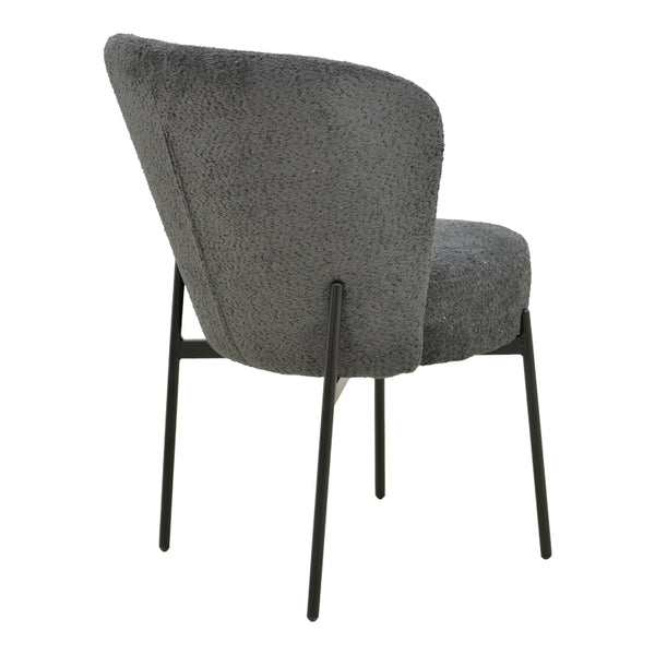 Scaun cu funcție Houlian, Stil Modern, Material textil antracit și metal, negru, 46x66x89 cm