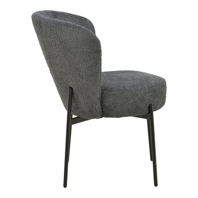 Scaun cu funcție Houlian, Stil Modern, Material textil antracit și metal, negru, 46x66x89 cm, detaliu produs