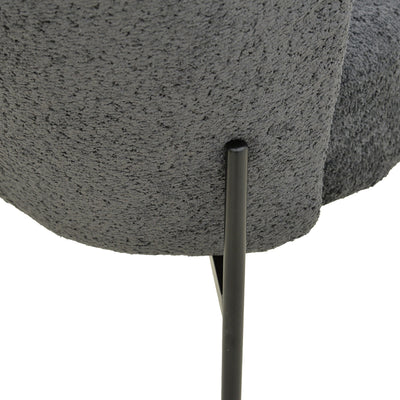 Scaun cu funcție Houlian, Stil Modern, Material textil antracit și metal, negru, 46x66x89 cm, foto produs 8