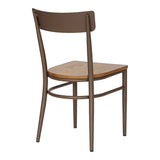 Scaun cu schelet metalic Zerca, Lemn de Cauciuc, Natural, 49x44x82 cm