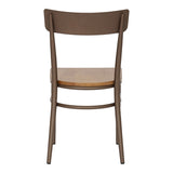 Scaun cu schelet metalic Zerca, Lemn de Cauciuc, Natural, 49x44x82 cm