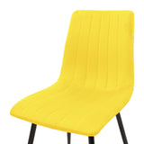 Scaun cu tapiterie din catifea galbena, Noor, Catifea și metal, 44x53x86 cm - Galben