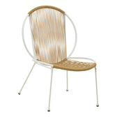 Scaun Dapper metal alb- pe Natural 64x74x76 cm