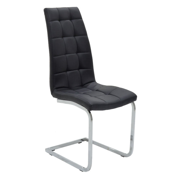 Scaun Darrell pu negru - metal, cromat, 42x49x106 cm