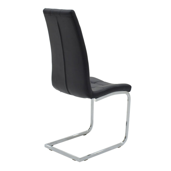 Scaun Darrell pu negru - metal, cromat, 42x49x106 cm