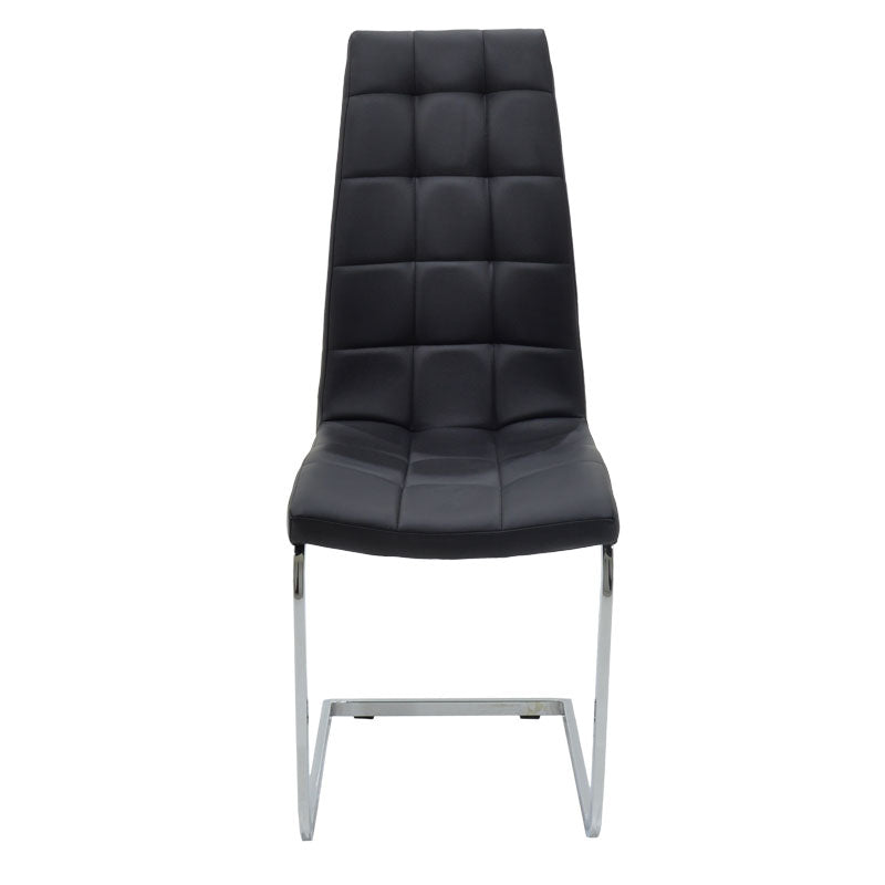 Scaun Darrell pu negru - metal, cromat, 42x49x106 cm