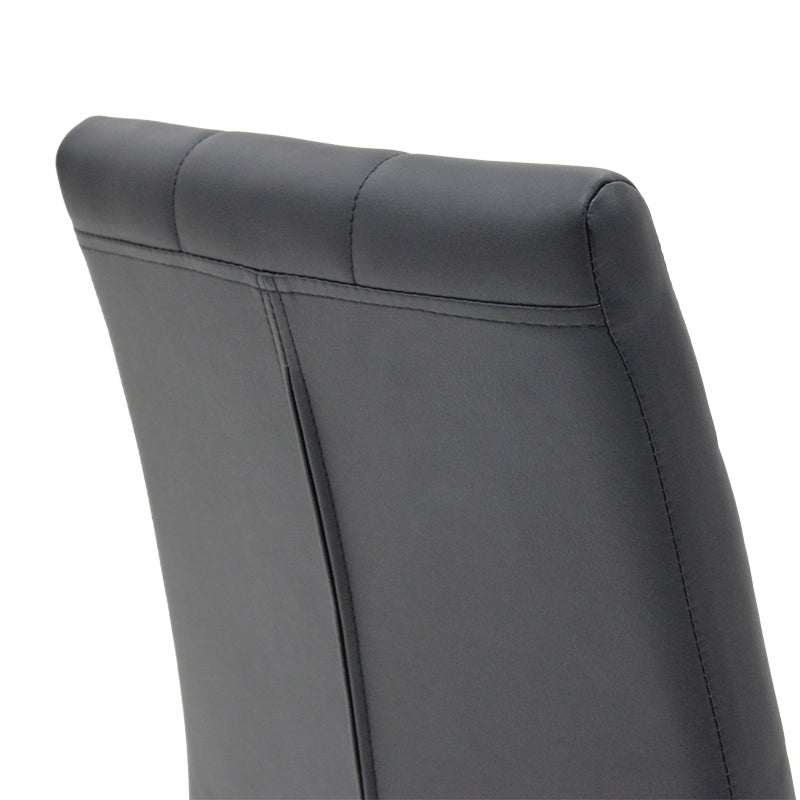 Scaun Darrell pu negru - metal, cromat, 42x49x106 cm