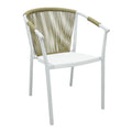 Scaun de aluminiu Convince stivuibil cu cadru alb-textilene-pe rachita Natural, Natural 56x63x82 cm