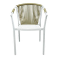 Scaun de aluminiu Convince stivuibil cu cadru alb-textilene-pe rachita Natural, Natural, 56x63x82 cm, perspectiva suplimentara