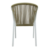Scaun de aluminiu Convince stivuibil cu cadru alb-textilene-pe rachita Natural, Natural, 56x63x82 cm