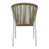 Scaun de aluminiu Convince stivuibil cu cadru alb-textilene-pe rachita Natural, Natural, 56x63x82 cm, foto produs