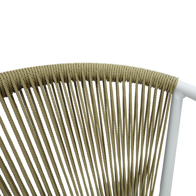 Scaun de aluminiu Convince stivuibil cu cadru alb-textilene-pe rachita Natural, Natural, 56x63x82 cm