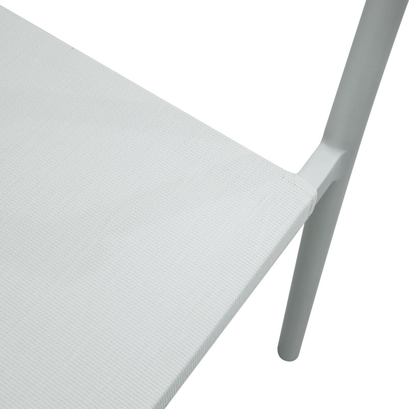 Scaun de aluminiu Convince stivuibil cu cadru alb-textilene-pe rachita Natural, Natural, 56x63x82 cm