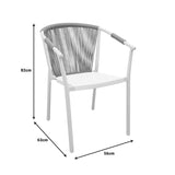 Scaun de aluminiu Convince stivuibil cu cadru alb-textilene-pe rachita Natural, Natural, 56x63x82 cm