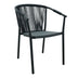 Scaun de aluminiu Convince stivuibil cu cadru Gri-textilene-pe ratan 56x63x82 cm