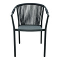 Scaun de aluminiu Convince stivuibil cu cadru Gri-textilene-pe ratan, 56x63x82 cm, perspectiva suplimentara
