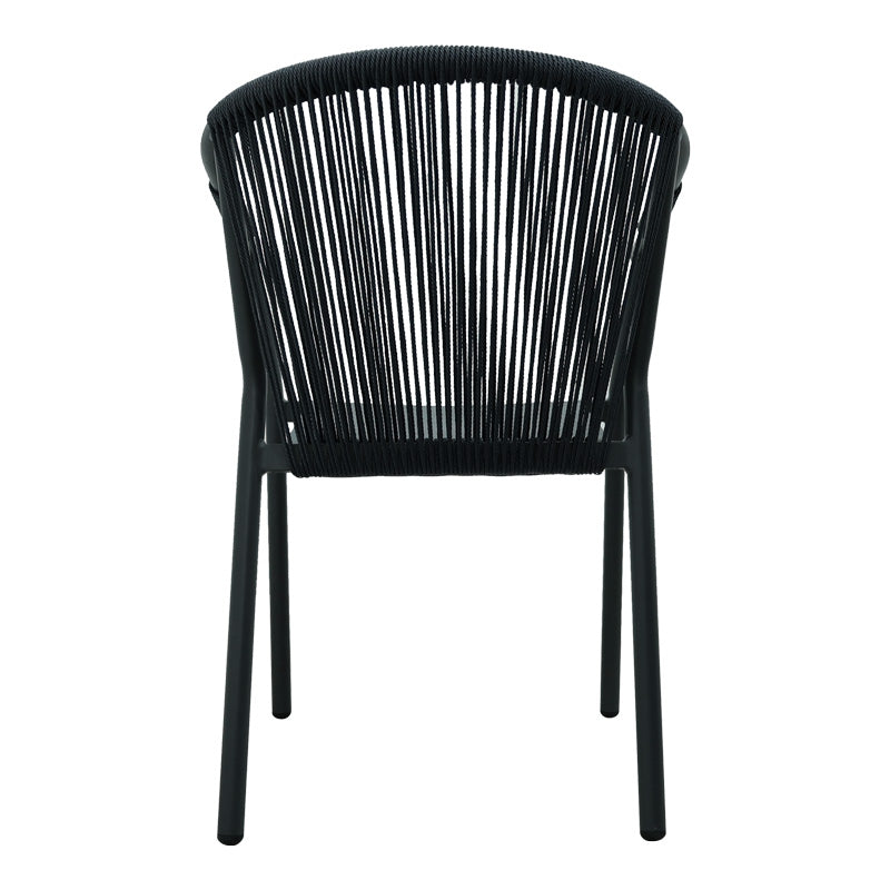 Scaun de aluminiu Convince stivuibil cu cadru Gri-textilene-pe ratan, 56x63x82 cm