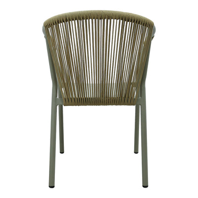 Scaun de aluminiu Convince stivuibil cu cadru maro-textilen-PE din rattan, 56x63x82 cm, foto produs