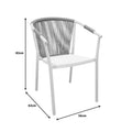 Scaun de aluminiu Convince stivuibil cu cadru maro-textilen-PE din rattan, 56x63x82 cm, foto produs 8