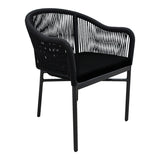 Scaun de aluminiu Legana cadru antracit-ratan, 56x66x82 cm