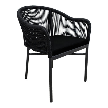 Scaun de aluminiu Legana cadru antracit-ratan, 56x66x82 cm
