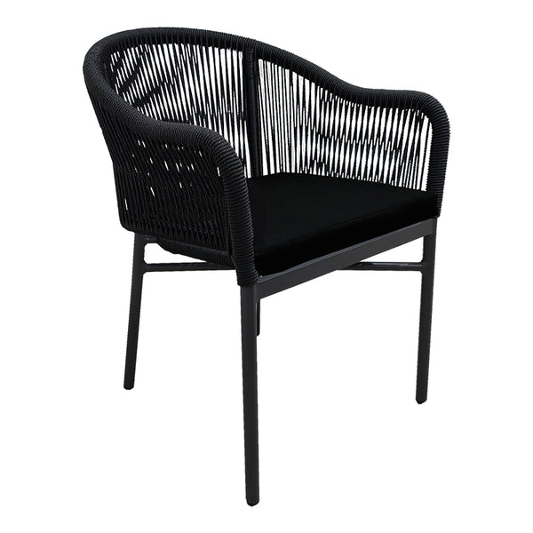 Scaun de aluminiu Legana cadru antracit-ratan, 56x66x82 cm