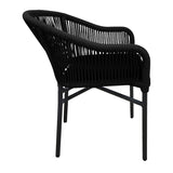 Scaun de aluminiu Legana cadru antracit-ratan, 56x66x82 cm