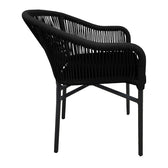 Scaun de aluminiu Legana cadru antracit-ratan, 56x66x82 cm, imagine suplimentara