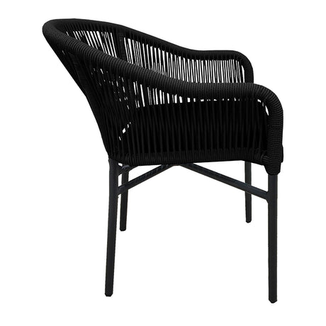 Scaun de aluminiu Legana cadru antracit-ratan, 56x66x82 cm