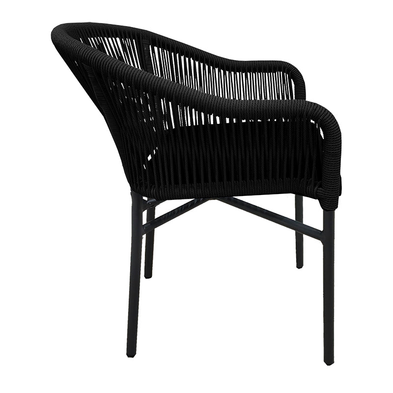 Scaun de aluminiu Legana cadru antracit-ratan, 56x66x82 cm, imagine suplimentara