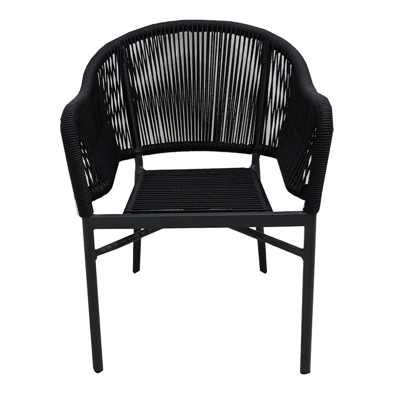 Scaun de aluminiu Legana cadru antracit-ratan, 56x66x82 cm